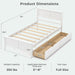 Twin Size Bed Frame with Storage Drawers