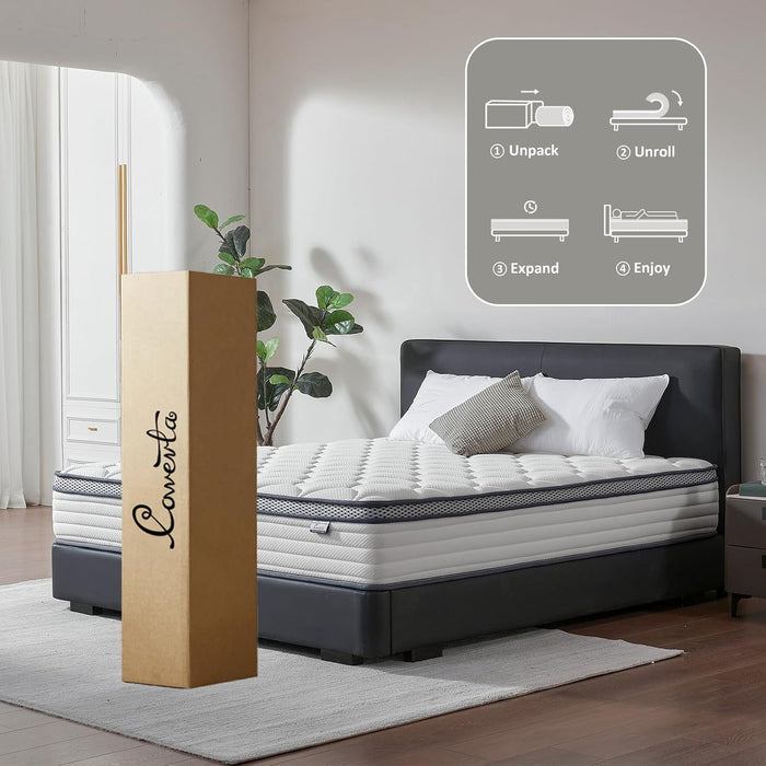 Full Size Mattress,12 Inch Hybrid Mattress in a Box,Medium Firm Support