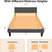 Queen Upholstered Platform Bed Frame with Headboard,Linen Dark Gray