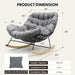 Grey Oversized Rocking Lounge Chair Cushioned Seat