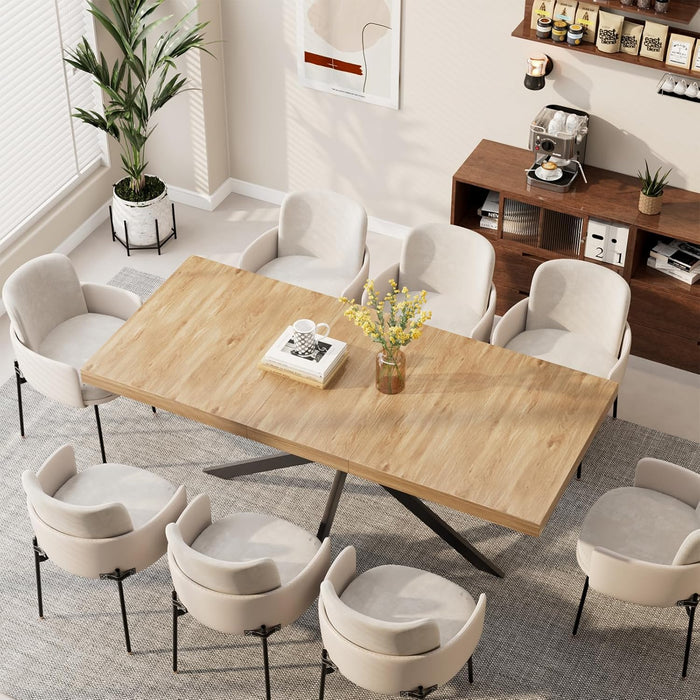 55''-70.9'' Extendable Dining Room Table for 4-8, Rectangle Expandable Dining Table with Removable Leaves Space Saving, Wood Kitchen Table with Hidden Storage for Kitchen Dining Room Office