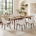 Upholstered Dining Chairs Set of 6, Modern Dining Room Chairs, Fabric Kitchen Chairs with Wood Legs, Beige