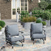 , 2 Pack, Patio Rocking Chairs, Alloy Steel, Grey