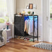 8-Drawer Dresser with Hanging Rack for Bedroom, Black, 11.8" D
