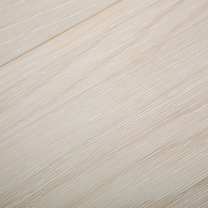 72 Inch Modern Wood Dining Table, Solid Wood Rectangular Dining Table for Kitchen/Dining Room, White Sand Wirebrush