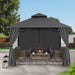 Patio Gazebo Steel Frame Outdoor Gazebo with Windows Curtains (11X11,Dark Gray)