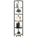Corner Shelf Stand, Corner Bookshelf, Storage Standing Shelf Unit with Metal Frame, Plant Stand, Corner Bookcase for Living Room, Home Office, Bedroom, 6-Tier Greige CS06005B