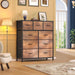 Durable Fabric Dresser With Nine Drawers Organizer