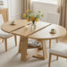 Dining Table, 43"-59" Extendable round Table with Storage, Natural