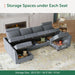 Convertible Sectional Sofa Bluish Grey, Modular, Storage