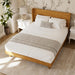 Queen Size Solid Wood Bed Frame with Wingback Headboard, Walnut Brown Finish, Platform Bed Frame, No Box Spring Required