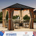 10x10 Cedar Wood Outdoor Permanent Gazebo Curtains