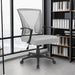 Office Chair Mid Back Swivel Lumbar Support Desk Chair, Computer Ergonomic Mesh Chair with Armrest (Gray)