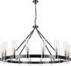 48 Inch Black Wagon Wheel Chandelier CrystalShades