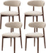 Wooden Dining Chairs Set of 4, Modern Fabric Upholstered Kitchen Side Chairs, Farmhouse Dining Room Chair with Foot Pegs, Beige