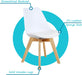 Set of 2 Modern Style Chair Dining Chairs, Shell Lounge Plastic Chair with Natural Wood Legs (White)