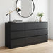 Black 9 Drawer Dresser for Bedroom, Long Dresser with Deep Drawer,Modern Wide Wood Storage Chest of Drawer, Bedroom Storage Furniture,Tv Stand for Living Room