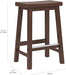 Solid Wood Saddle-Seat Kitchen Counter-Height Stool, 24-Inch Height, Walnut Finish - Set of 2