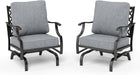 , 2 Pack, Patio Rocking Chairs, Alloy Steel, Grey