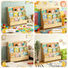 3-Tier Solid Pine Wood Scalloped Bookshelf, Natural | Montessori Bookshelf, Wooden Book Shelf Organizer, Display Furniture, for Playroom, Nursery and Classroom