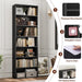 82 Inch Tall Freestanding Black Bookshelf StorageUnit