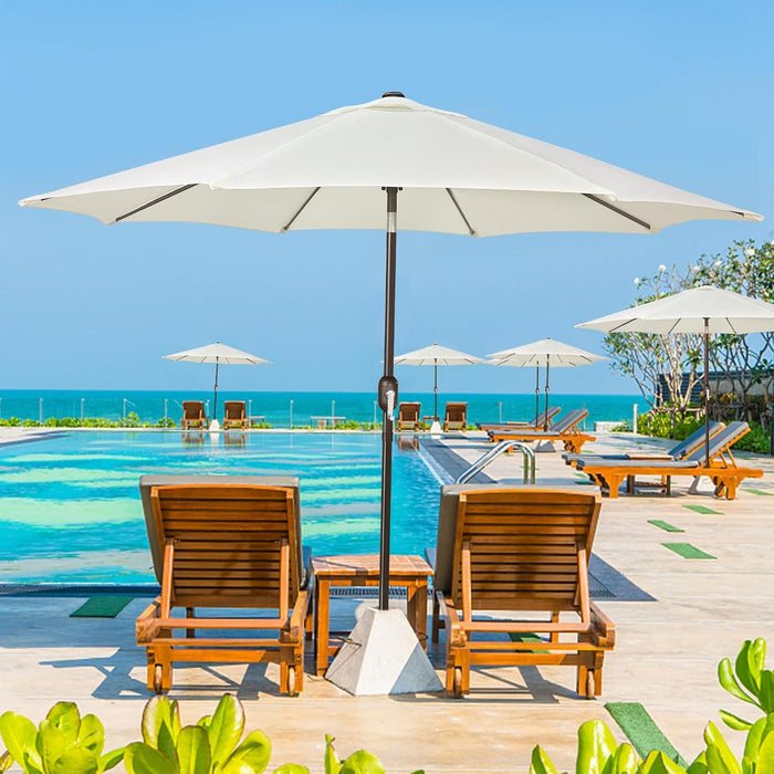 9' Outdoor Patio Umbrella, Outdoor Table Umbrella, Yard Umbrella, Market Umbrella with 8 Sturdy Ribs, Push Button Tilt and Crank