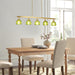 Gold Pendant Chandelier With Emerald Floral GlassShade