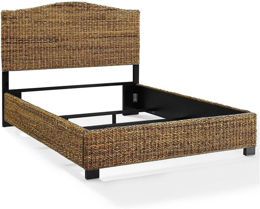 Queen Size Panel Bed with Headboard, Footboard, Platform, Wooden Slats in Wood, in Natural, No Box Spring Needed, Easy Assembly, up to 600 Lbs Weight Capacity