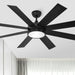 60 Inch Modern Ceiling Fan with Light and Remote, DC Fanlight for Livingroom, Bedroom, 8 Blades, Reverse Airflow,6 Speeds, 3 Color Temperatures - Black