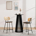 Modern Pub Table round Bar Height Cocktail Table Wood Window Table 24-Inch Top, 43.5-Inch Height, Black