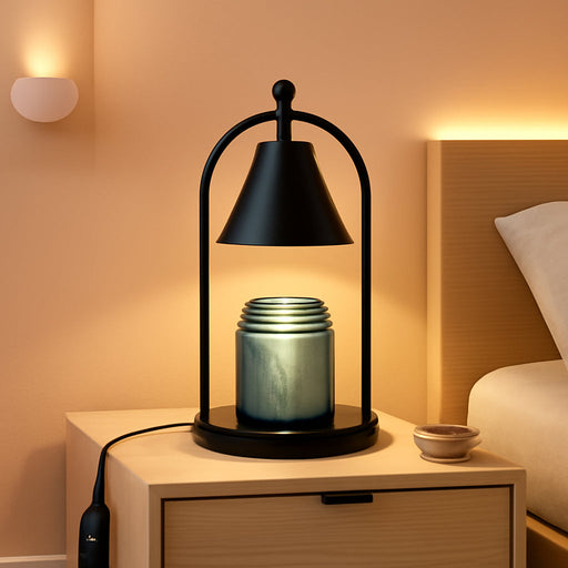 Candle Warmer Lamp with Timer, Electric Black Candle Warming Light for Bedroom, Dimmable Wax Melts Warmer for Home Decor beside Lamp Gifts for Women (2 Bulbs Included)