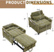 Corduroy Convertible Sofa Bed With ForestGreen Fabric