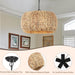 Farmhouse Chandelier for Dining Room,5-Light Boho Chandelier Light Fixture with Water Hyacinth Lampshade,Rattan Dining Room Chandelier Light Fixtures for Kitchen Island Bedroom Living Room