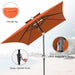 6.6 X 10 Ft Rectangular Patio Umbrella, Outdoor Market Table Umbrella with Push Button Tilt and Crank, Double-Tier Vent, 6 Ribs, Rectangle Patio Umbrella for Backyard, Deck, Pool, Fits 4–6 Chairs and Tables (Orange)