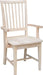 , Mission Side Chair with Arms, Solid Wood Parawood, Dining Chairs, Box Seat Construction, Traditional Kitchen/Dining Room Furniture, Unfinished