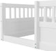 Twin Size Toddler Floor Bed with Safety Fence,Playhouse Floor Bed with High Rails for Children Bedroom,Montessori Bed with Sturdy Soild Wood Slats Guardrails (White, Twin)