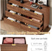 7 Drawer Fluted Dresser for Bedroom, Mid Century Modern Wooden Dresser with 7 Drawers, Dressers & Chests of Drawers with Metal Handle, TV Stand & Storage Organizer for Entryway, Hallway, Walnut