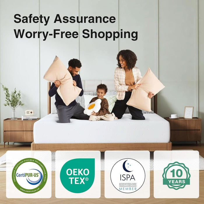 Memory Foam Mattress Full, 10 Inch Full Size Mattress with Comfort Foam & High-Density Support Foam for Pressure Relief & Contour Support Mattresses in a Box, Medium Firm Feel