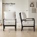 Linen Fabric Spindle Accent Chair with Wood Frame,
