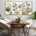 Large Boho Wall Art for Living Room 29 X 58 in Green Botanical Boho Wall Art Modern Canvas Art Wall Decor Natural Abstract Geometry Lines Prints Picture Ready to Hang with Framed