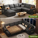 108 Inch Modular Sectional Sleeper Sofa CharcoalGrey