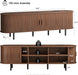 70.8" TV Stand with Power Outlet for Tvs up to 75 Inch, Entertainment Center with Storage and Adjustable Shelves, Modern Media Console with Sliding Doors for Living Room, Walnut