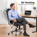Ergonomic Office Chair Home Office Desk Chairs Comfy Back Support PU Leather Executive Office Chair with Wheels Headrest Padded Armrests Height Adjustable Tilt Swivel Rolling Reclining Seat