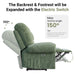 Recliner,Corduroy Electric Recline Chair for Adults Sofa with USB Port,Comfy Corduroy Adjustable Cloud Sofa,Tool-Free Setup,Green