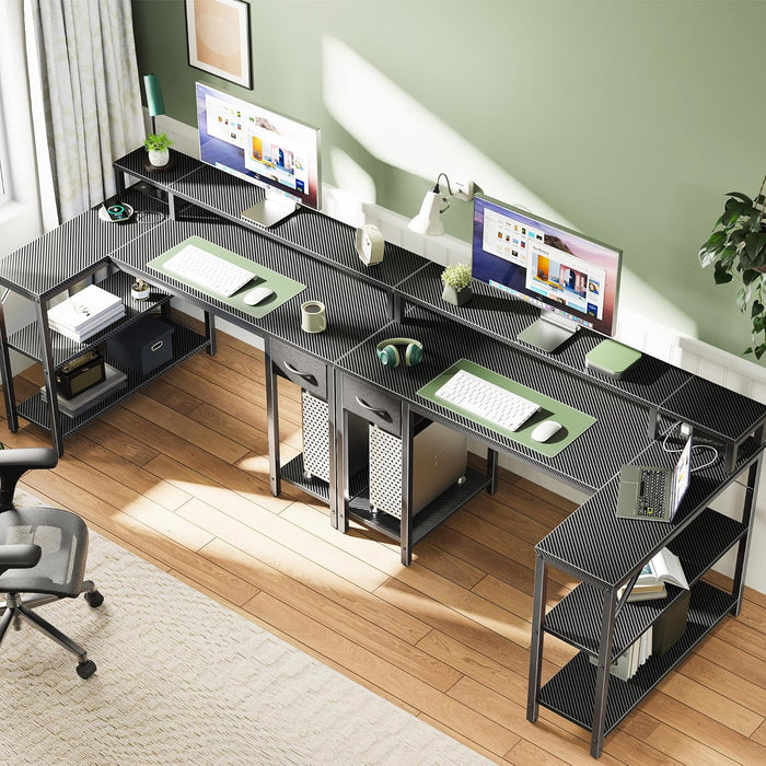 47Inch L Shaped Gaming Computer Desk PowerOutletsPlus