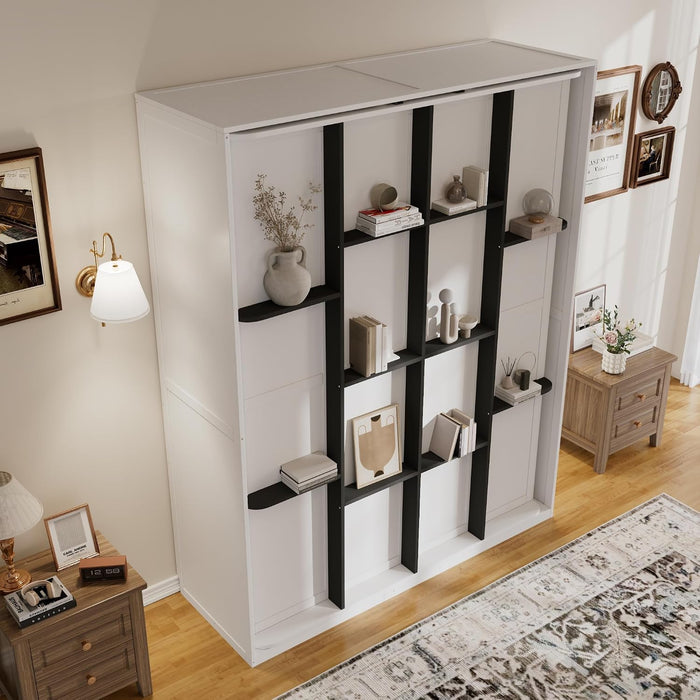 White Queen Murphy Bed With UltraIntegratedStorage
