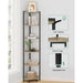 Corner Shelf Stand, Corner Bookshelf, Storage Standing Shelf Unit with Metal Frame, Plant Stand, Corner Bookcase for Living Room, Home Office, Bedroom, 6-Tier Greige CS06005B