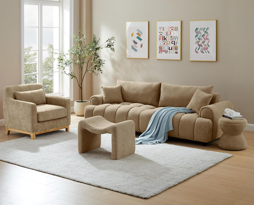 Large Footstool Ottoman, Multi-Functional Modern Foot Stool, Sofa Footrest Extra Seating for Living Room, Entryway, Hallways and Bedrooms, Large, White