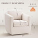 Beige 360 Swivel Armchair Deluxe Pillowtop Comfort