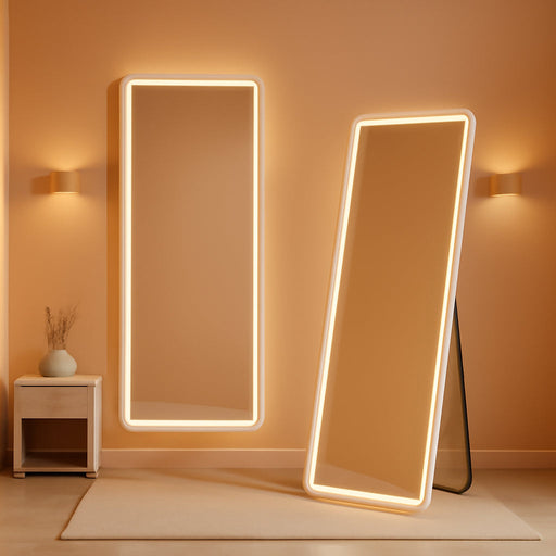 64"X21" Full Length Mirror with LED Lights, Mirrors with Dimming & 3 Color, Full Body Mirrors with Aluminum Alloy Thin Frame for Bedroom, Dressing Room